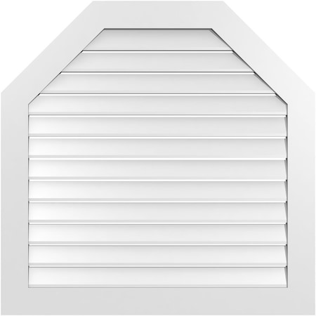 Ekena Millwork Octagonal Top Surface Mount PVC Gable Vent: Functional, w/ 3-1/2"W x 1"P Standard Frame, 40"W x 40"H GVPOT40X4001SF